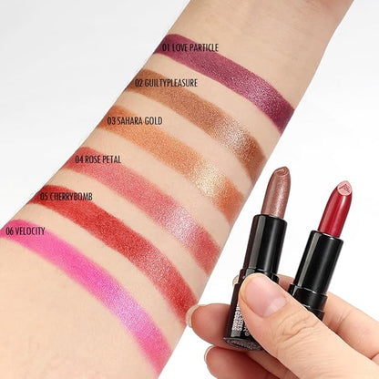 Anglicolor 6PC Mini Glitter Lipstick Set,High Pigmented,Lightweight Smooth Moisturizing Formula,Glossy Shine,Travel Size,Metallic Shimmer Lipstick Gift Sets For Women Girls Makeup kit