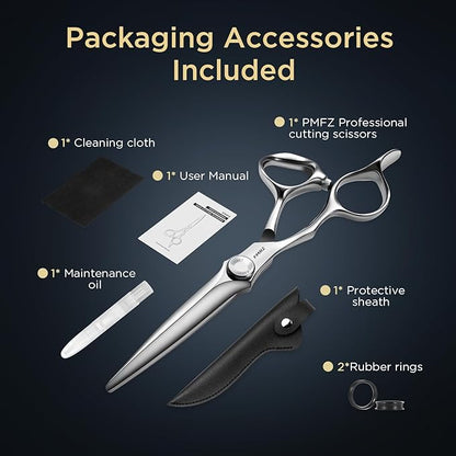 5.5" Hair Cutting Scissors Professional Barber Scissors, Hair Cutting Shears with 440C Steel - 60HRC Hardness Extremely Sharp with Ergonomic for Salon & Home Use (5.5'' Professional Hair Shears)