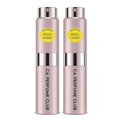 CA Perfume Impression of Jerselle Lavande for Women Floral Woody Musk Scent Long Lasting Perfumes for Women Eau De Parfum Travel Size Refillable Atomizer Spray 0.27 Fl Oz 8ml (Set of 2)