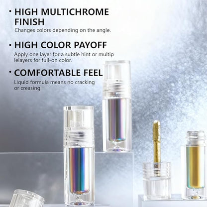 evpct Green Duochrome Chameleon Liquid Eyeshadow, Multichrome Metallic Glitter Liquid Eye Shadow Makeup for Women, Waterproof Multi Color Shifting High Pigment Holographic Iridescent Eyeshadow