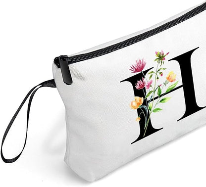 SEAMOON Bride to be Birthday Womens Unique Initial Monogram Gifts for Women Mom Personalized Travel Makeup Cosmetic Bag with Mirror Valentines Mothers Day Christmas Graduation H