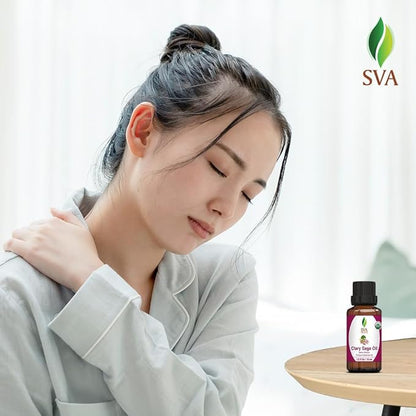 SVA Clary Sage Essential Oil Organic – 1/3 Fl Oz – 100% Natural Organic Clary Sage Oil - for Diffuser, Hair Care, Face, Skin Care, Aromatherapy, Scalp and Body Massage, Soap and Candle Making