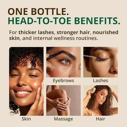 RejuveNaturals Castor Oil (16oz Glass Bottle) USDA Certified Organic, 100% Pure, Cold Pressed, Hexane Free. Boost Hair Growth for Thicker, Fuller Hair, Lashes & Eyebrows.