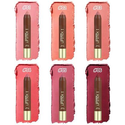 Matte Lipstick Crayon Set for Women, Cherry Red 24 Hour Lipstick Lip Liner Pencil, Neutral Lip Stick Lipliner Long Lasting Waterproof Smudge Proof, Vegan & Cruelty-Free, 06