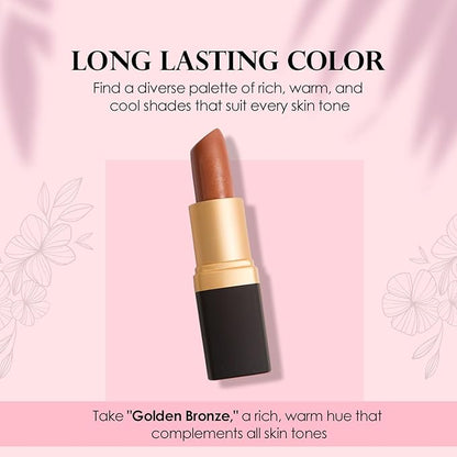 Vera Moore Creme Lipstick, Long Lasting, Lightweight, Moisturizing, Opaque Color with Staying Power, Fragrance, and Paraben Free Cosmetics Soft Lipstick (Timeless)