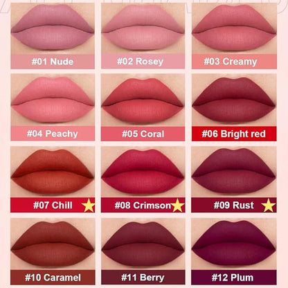 AMY'S DIARY Matte Plum Liquid Lipstick 3Pcs Sets,24-hour Lipstick Dark Deep Maroon Purple Brown Plum Red Lip Stain 24 Smudge Waterproof for Women (03#)