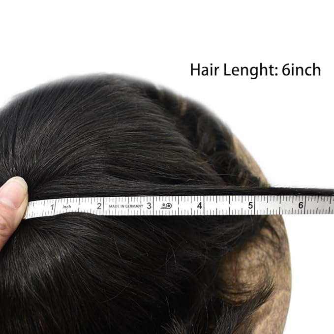 FACE MIRACLE Hair System for Men French Lace Mens Toupee Human Hair Replacement System Lace with PU Toupee for Men Male Hair Piece Wigs 8"X10" 1# JET BLACK