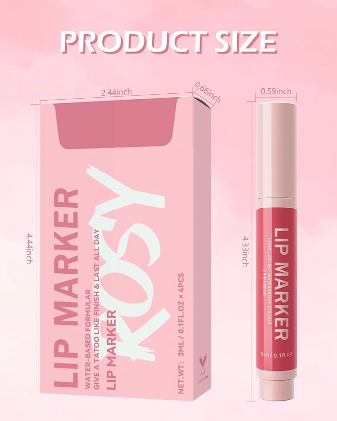Lip Stain Makeup Pen-1Pcs Ruby Red Hydrating Lip Stain Liquid Lip Liner Pencil, Matte Color Longlasting Waterproof Natural Finish,Precise Chisel Tip Smooth,Christmas Makeup Gift for Women-04