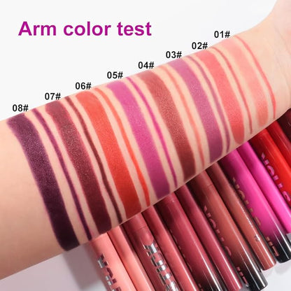 2Pcs 2 in 1 Matte Nude Lip Liner and Lipstick Combo Set for Women,Lipstick Stain Lip Liner for Daily & Party Long Lasting Waterproof Smudge Proof 24 Hour Full Coverage Vegan Lip Makeup Kit