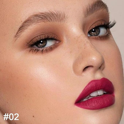 Kaely 2-in-1 Plum Red Lip Liner & Lipstick Set Kit for Women, Matte Lips Kit with Lip Liner Lip Stains Long Lasting Waterproof 24 Hour Lipstick and Lip Liners Combo Lipliners Pencil Set 02