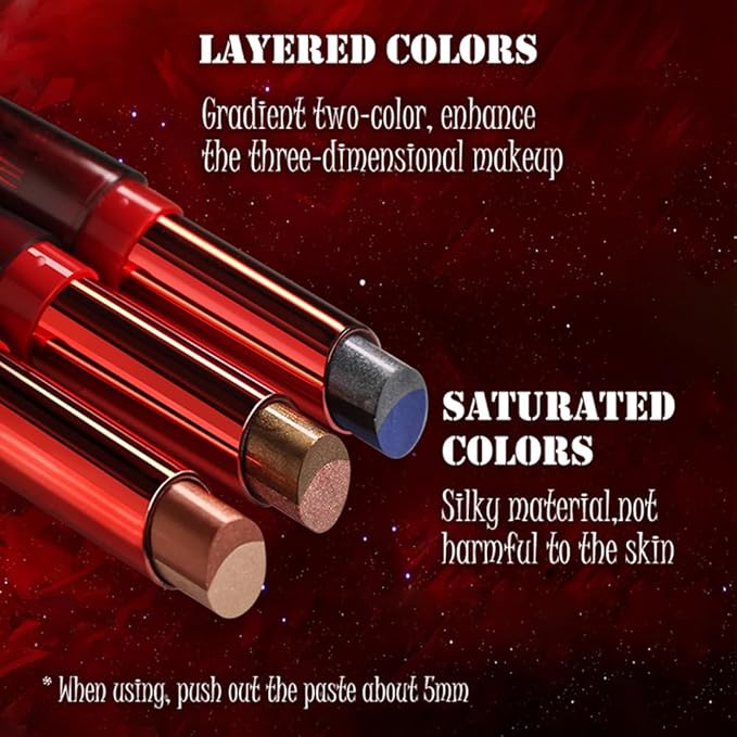 AMY'S DIARY Glitter shimmer blue black Lipstick Long Lasting Metallic Lip Liner Shimmer for Women Makeup Double Colors Eyeshadow Stick Hydrating Highly Pigmented Coverage Non Stick Cup Lips stick
