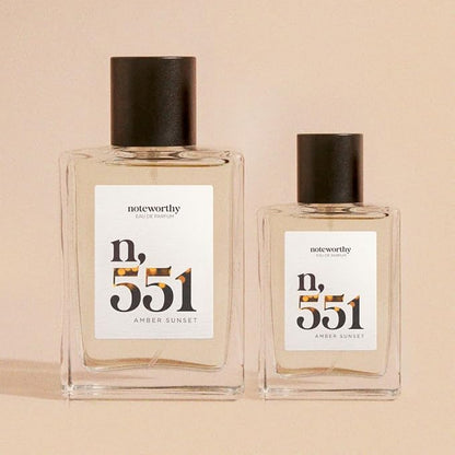 Noteworthy n,551 Amber Sunset Eau De Parfum – Lily of the Valley, Amber, Sandalwood | Sophisticated, Warm Fragrance for Any Occasion | Long-lasting Unisex Perfume for Women & Men (100ml)