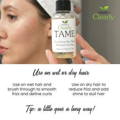 TAME Anti Frizz Smoothing Hair Styling Oil | Sulfate Free Leave In Hair Serum to Control Frizz, Add Shine for Curly, Frizzy, Dry Hair for Adults + Kids | Natural Hair Product Made in USA
