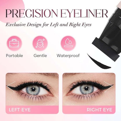 Gel Eyeliner Pencil Set, 2026 New Foldable Eyeliner Stamp for Perfect Wings, Waterproof Eyeliners Tool, Smudge Proof Eyeliners Pen for Beginners (1pcs Brown)