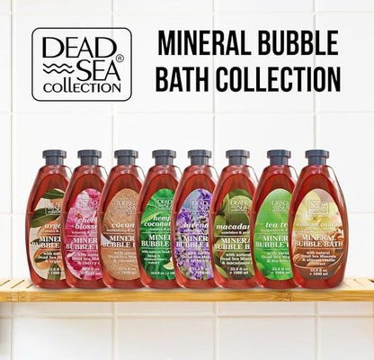 Dead Sea Collection Hemp & Coconut Lime Bubble Bath for Women and Men with Pure Minerals - Nourishing and Moisturizing Skin - 33.8 Fl. Oz