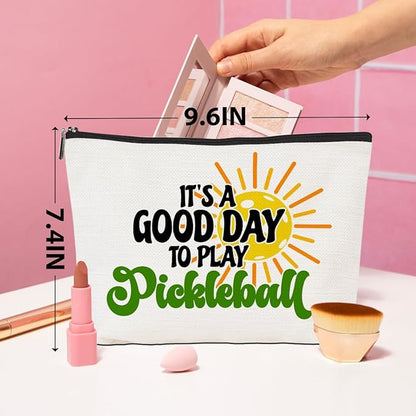 Pickleball Gifts Makeup Bag Pickleball Accessories Cosmetic Bag Pickleball Zipper Pouch Pickleball Lover Gifts for Girls Women Pickleball Fans Player Coach Sister Friend Christmas Birthday Gifts