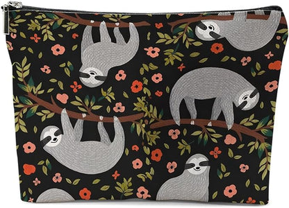 Sloth Gifts Makeup Bag, Sloth Stuff Cosmetic Bag Travel Pouch, Sloths Lovers Gifts for Women Girls Daughter Sisters Coworker Best Friend Friendship Graduation Birthday
