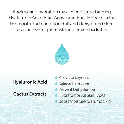 MyCHELLE Dermaceuticals Ultra Hyaluronic Water Mask (1.2 Fl Oz) - Rich Hydration for Dry Skin with Vegan Hyaluronic Acid, Help Plump Skin and Help Reduce Appearance of Fine Lines and Wrinkles
