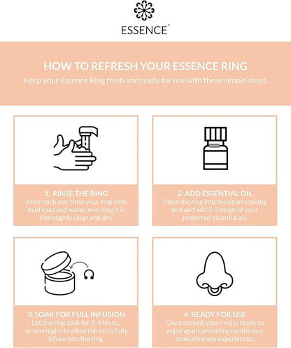 Essence Wearable Aromatherapy Nasal Diffuser – Immunity Blend Essential Oil Nose Ring Refresh Kit – Personal Scent Clip for Travel, Work & Everyday Use – Made in USA