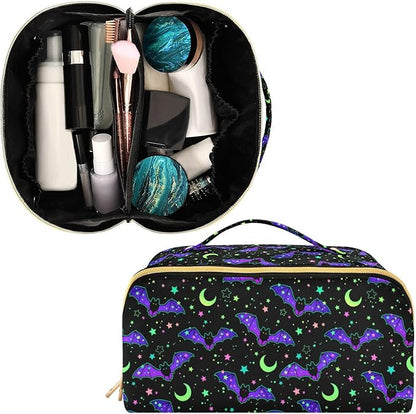 Makeup Organizer Bag, Magic Galaxy Bat Travel Makeup Bags Makeup Vanity Case Large Capacity Rhombus Cosmetic Toiletry Bag for Girl Women Ladies