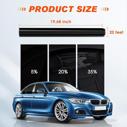 [2025 Upgrade] PAMAGOO Car Window Tint 35% VLT, 35 Percent Nano Ceramic Window Roll 20"Inch x 20'Ft, Automotive Car Tint for Privacy Sun & Glare Protection UV Heat Blocking, Scratch Resistant 5-Layer