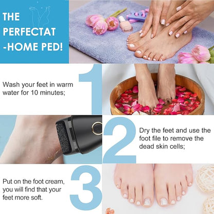 Electric Foot File Callus Remover for Feet - 9pcs Larger Grinding Head&3Speed, Pedicure Kit Foot Scrubber Deadskin Callus Remover, Foot Care Kit Pedicure Tools for Dead Skin Callus Hardskin Dry Cracks