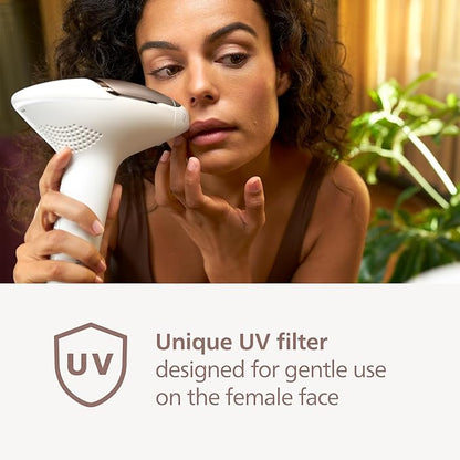 Philips Lumea 9000 Series IPL Hair Removal Device - Permanent Visible Hair Reduction Done at Home, SenseIQ Technology, 4 Attachments for Body, Face, Bikini & Underarms, for Women & Men, BRI984/03