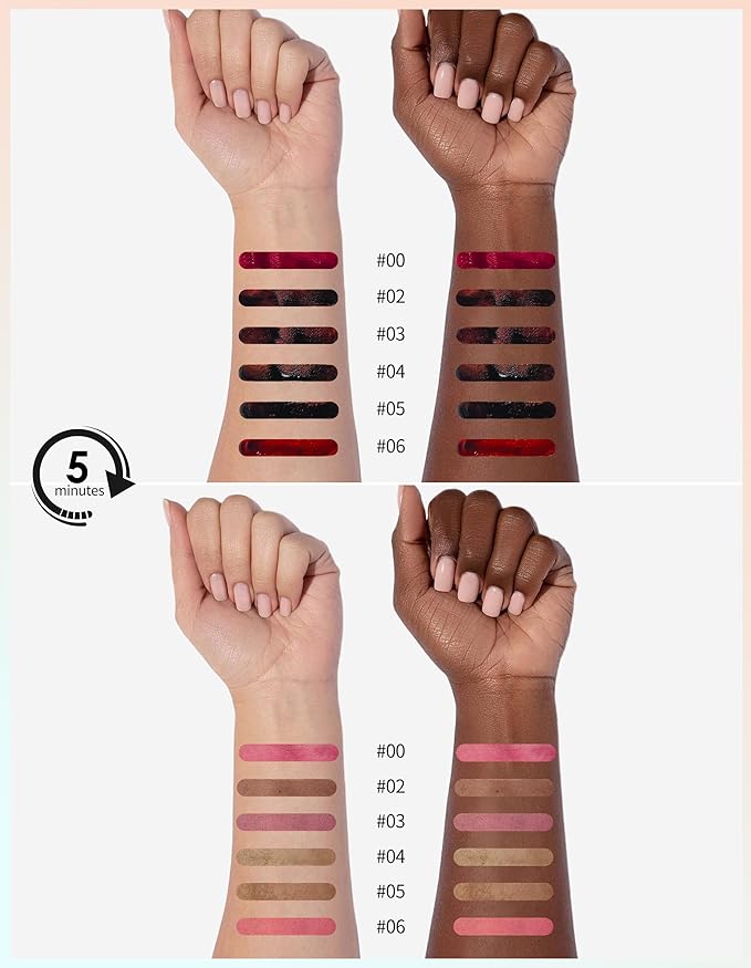 Erinde Peel Off Lip Liner Stain, Long Lasting Tattoo Lip Liner with Tweezer, Matte Finish, Waterproof Transfer Proof Lip Stain Peel Off, Non-Stick Cup Nude Lip Stain Lipliner, 02