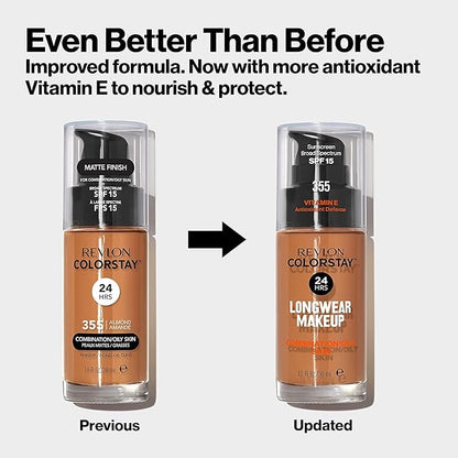 Revlon Colorstay SPF 15 Makeup Foundation for Combination/Oily Skin, Mahogany, 1 Fl Oz