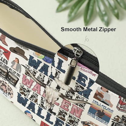 Inspired Western Makeup Bag Country Music Lovers Gift Vintage Western Decor Cowboy Cosmetic Bag for Fans Coworker Girls BFF Daughter Birthday Christmas Friendship Gifts for Women Friends