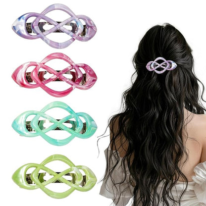 Vintage French Barrette Hair Clips, Hair Barrettes Hair Accessories for Women Girls, Elegant Retro Non Slip Clip with Classic Design Thick to Thin, Stylish Accessories Hair (Gradient Color, 4PCS)