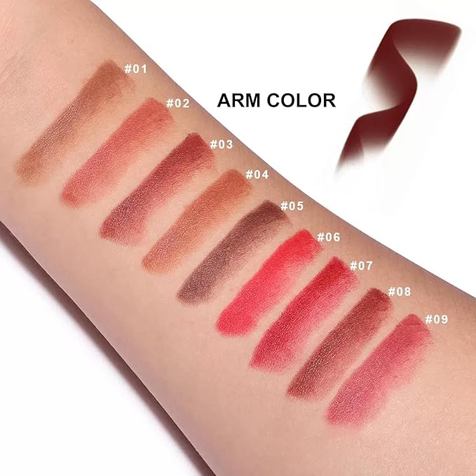 2-in-1 Gradient Dark Red Lip Liner & Lipstick, Waterproof Long Lasting Matte Lip Liner Pencil, Makeup Smudge proof lip liner with Cone Tip (02#-Smokey Rose)
