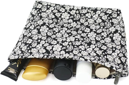 Floral Jacquard Makeup Bag - Large Capacity Cosmetic Pouch for Travel, Toiletry Organizer with Zipper, Perfect for Daily Use & Gifts, Stylish Make Up Organizer, Purses for Women Clearance
