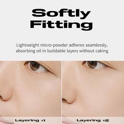 ABOUT TONE Sebum Cut Powder Pact 0.28oz - Extreme Sebum Control Pressed Powder Compact with Mirror and Puff Non-Dry Oil Cut Ultra-Fine Texture Face Makeup Finishing Setting Fixing Longlasting Vegan