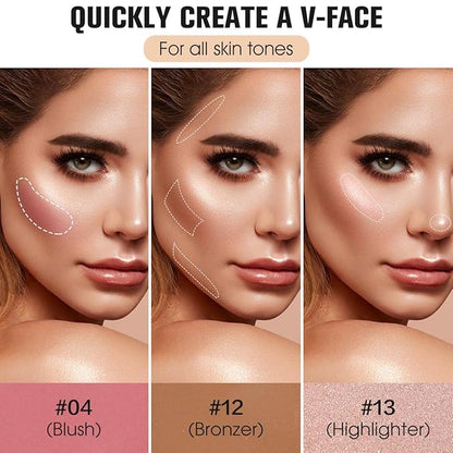 16 Colors Contour Palette Make up - Blush Highlighters Bronzer Powder All in one Makeup Palettes Contour Kit - Face Cosmetics Gifts for Women Beauty for Festivals (SET1)