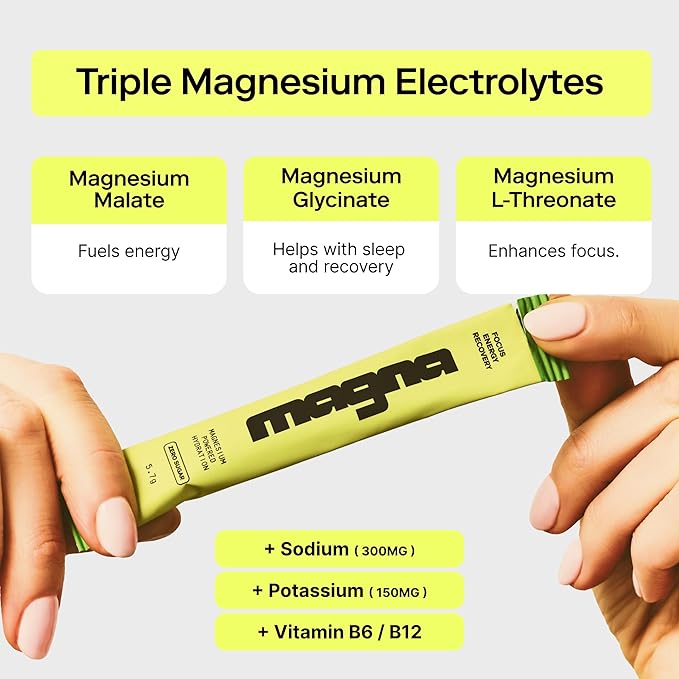 MAGNA Electrolytes Powder Drink Mix for Hydration, Energy & Focus Support with Magnesium L Threonate, Sodium, Potassium, Vitamin D, B6 & B12, Sugar Free, Variety Pack Flavor, 14 Servings