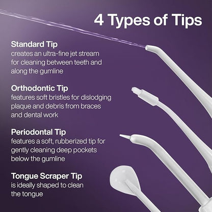 AquaSonic Water Flosser - Cordless Rechargeable Water Flossers for Teeth Cleaning - Waterproof Aqua Flosser, Portable Oral Irrigator for Dental Cleaning with 5 Jet Tips – Braces Home Travel