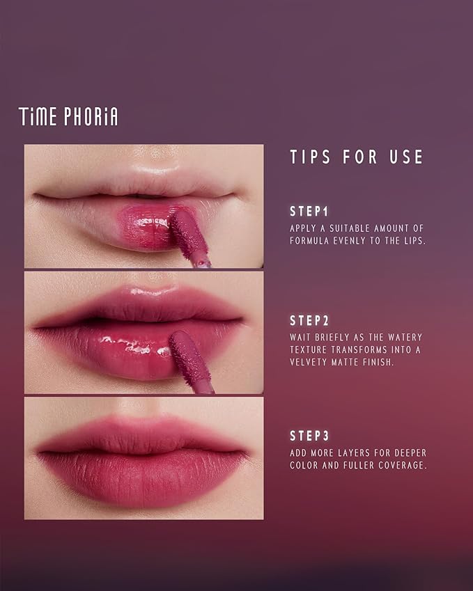 Blurring Lip Tint - Shine Lip Gloss to Soft Blurry Lip Matte Finish, Long-Lasting Lip Stain, Smooth and Blur lip lines, Weightless Watery-Velvet Feel, Hydrating & Non-Sticky (012 HUSH)