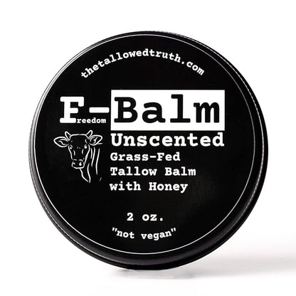 The Tallowed Truth F-Balm Tallow – Grass-fed, Grass-finished Tallow – 5 Ingredients Only – Canadian-made All Purpose Tallow Balm – Made in Canada – Tallow for Face & Body (2 oz (1-Pack), Unscented)
