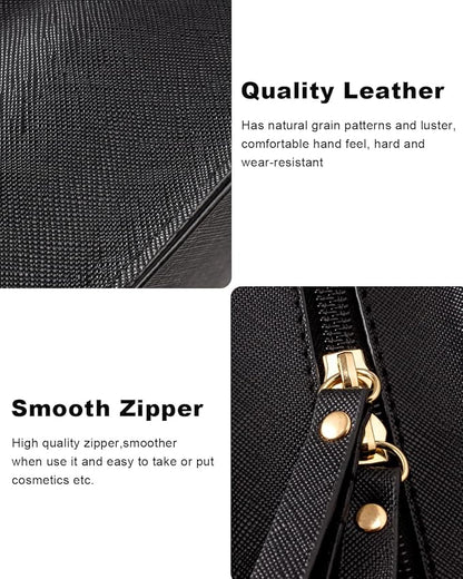 Small Clear Makeup Bag for Purse Travel Cosmetic Case Transparent Toiletry Bag with Zipper, Portable Make Up Organizer Traveling Compact Car Bag for Essentials (Black, Mini)