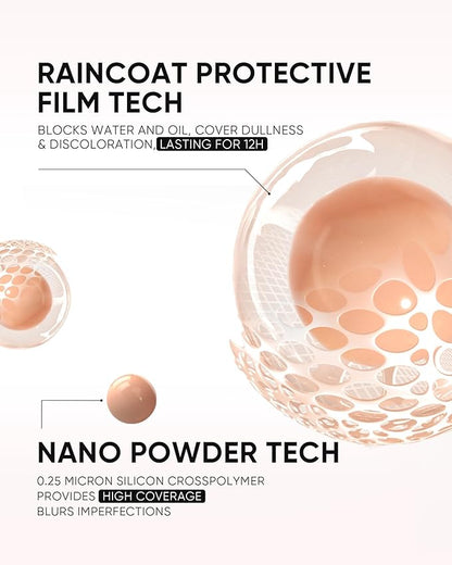 Full Coverage Cushion Foundation, Weightless, Skin Fit, Satin Glow Finish, Oil-Control Waterproof Foundation, Sweatproof Flawless BB Cream CC Korean Makeup,Tattoo Cover Up, Buildable(#29C Taupe Beige)