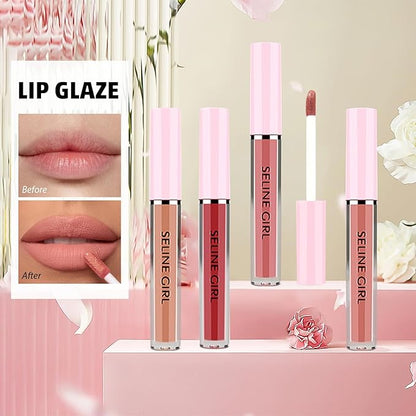 Matte Lip Gloss, Lip Gloss Silky Smooth Finish, Lipgloss Makeup Colorful and Creamy Texture, Lipstick for Every Occasion, Lip Oil Moisturizing and Hydrated #07