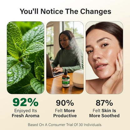 KUKKA Spearmint Essential Oils - 4 Fl Oz - for Hair, Skin, Diffuser, Aromatherapy & DIY Soap Making Scent