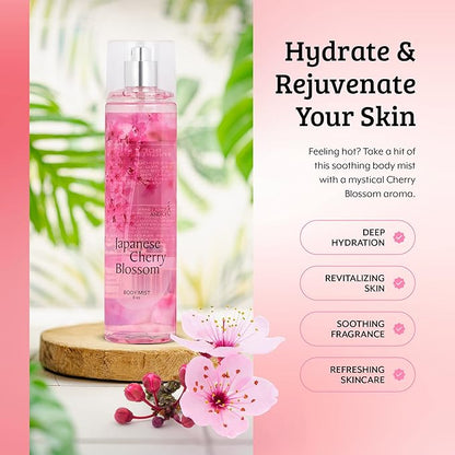 Freida & Joe Japanese Cherry Blossom Body Mist: A Luxurious 8 oz Gift for Her, Exquisite Floral Scent, Ideal Stocking Stuffer Fine Women Body Spray