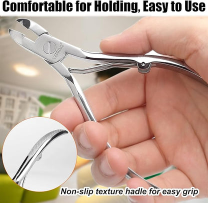 Podiatrist Toenail Clippers, Super Sharp and Wear-resistant Toe Nail Cutters for Thick and Ingrown Nails, Hand Forged Stainless Steel Pedicure Clippers for Men Women Seniors, Convex Blades