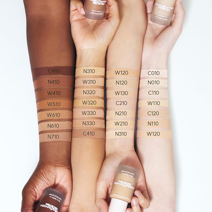 THE FACE SHOP Ink Lasting Liquid Foundation, Full Coverage, 72‑Hour Wear Semi‑Matte Finish, Makeup with Bakuchiol, N210 Neutral Sand, 0.84 Fl. Oz.