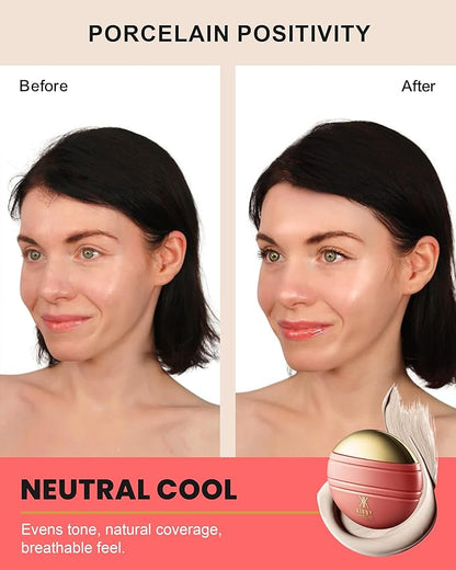 Konfident Glow Skin Tint – Porcelain Positivity Hydrating Oil-Free Glass-Skin Foundation, Buildable Light-to-Medium Coverage, 30 ml – Inclusive Clean Makeup for Radiant Confidence