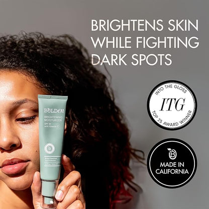 Bolden Skin Brightening Toner & SPF 30 Moisturizer Set | Fades Dark Spots, Controls Oil, Hydrates & Protects Skin | Glycolic Acid, Niacinamide, Vitamin C & Hyaluronic Acid