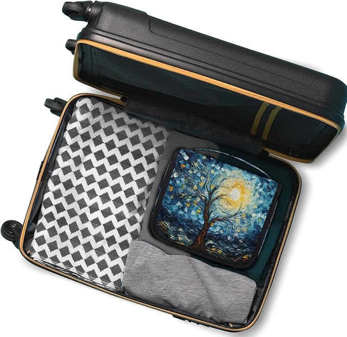 Travel Toiletry Bag for Women & Men Abstract Tree Starry Sky Hanging Cosmetic Organizer Portable Waterproof Makeup Case Make Up Bag with Compartments Travel Essentials for Bathroom Shower