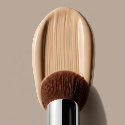 Lamora Makeup Brush Foundation Kabuki - Flat Top Face Brush for Liquid, Cream, and Powder Cosmetics - Full Coverage Blending, Buffing, Stippling, Contouring